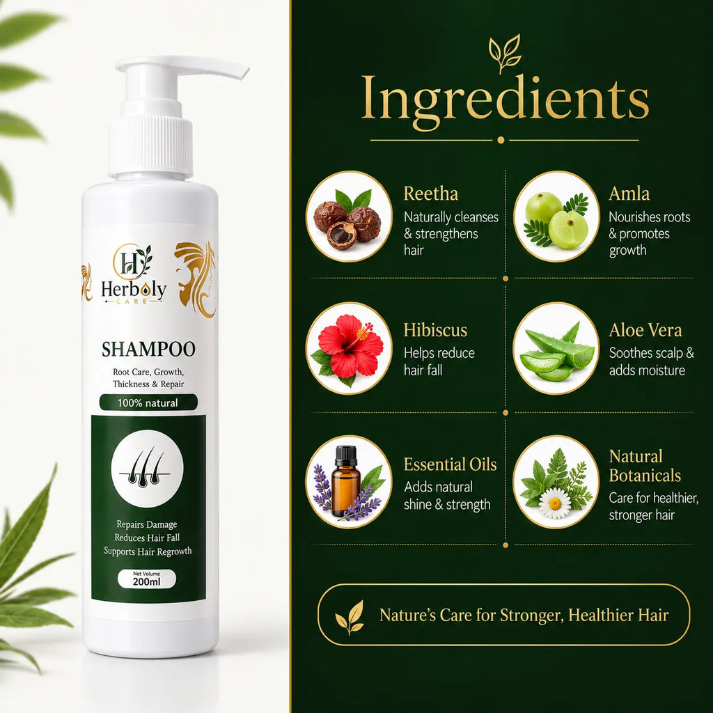 Herboly 100% Natural Hair Growth Shampoo
